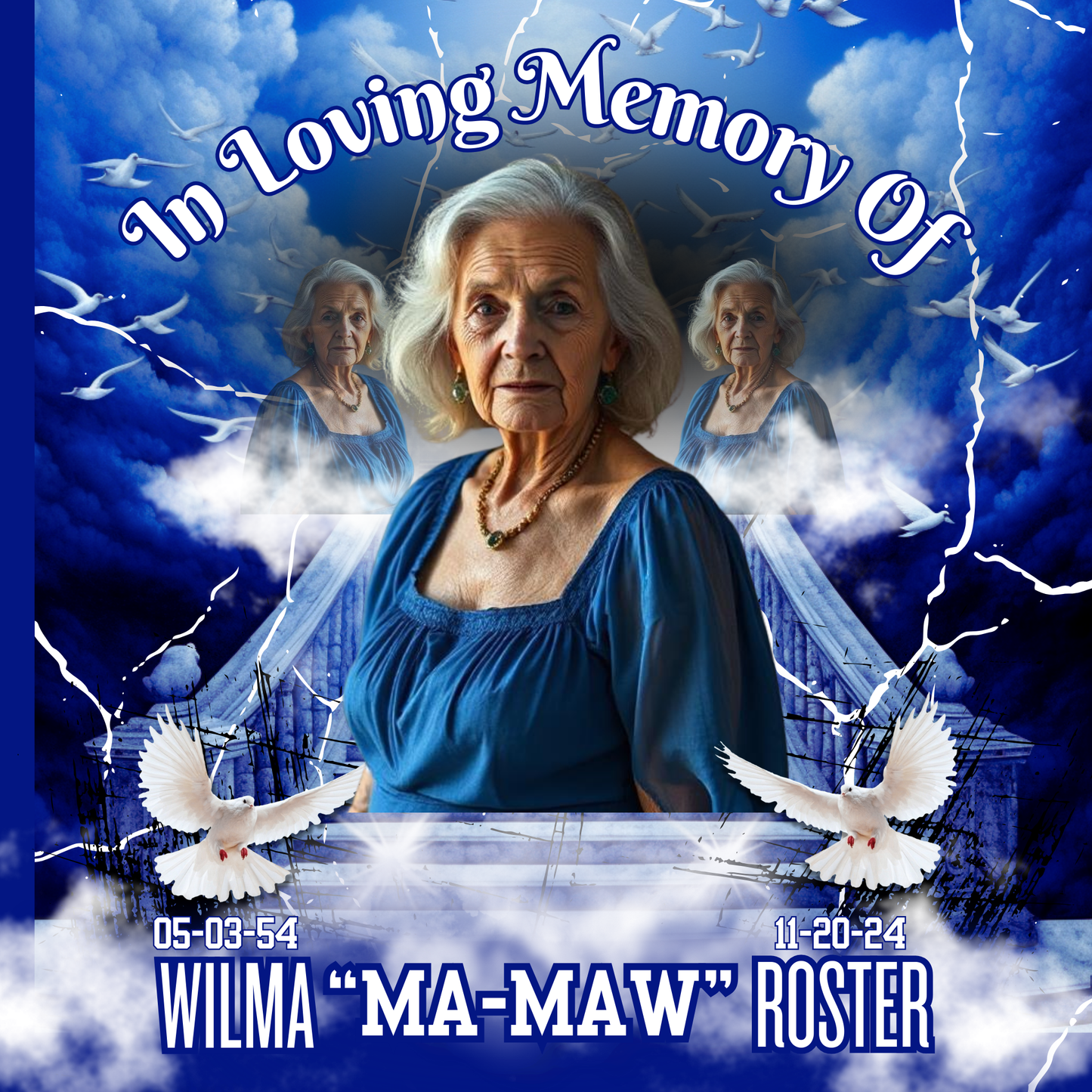 BLUE SINGLE MEMORIAL EDITABLE DESIGN