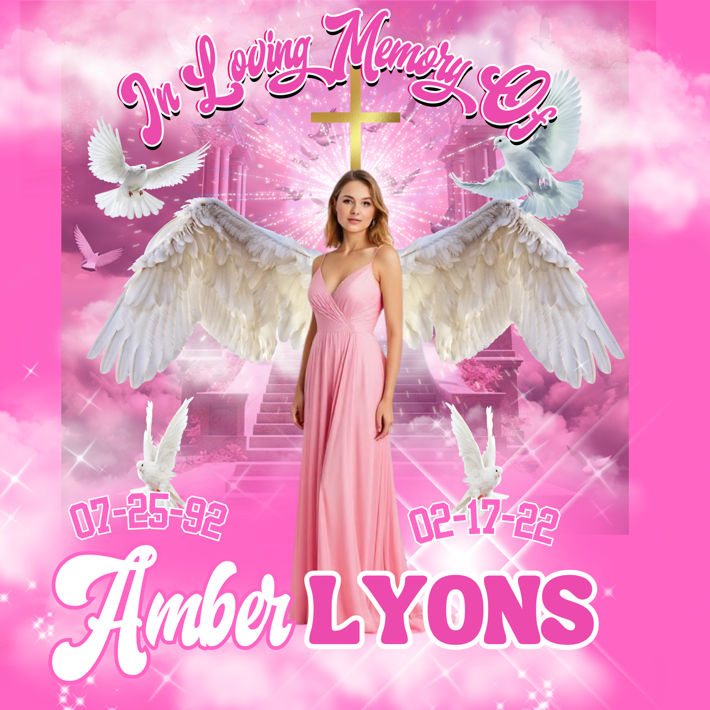 PINK SINGLE MEMORIAL EDITABLE DESIGN