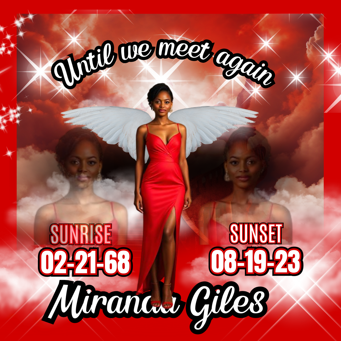 RED SINGLE MEMORIAL EDITABLE DESIGN