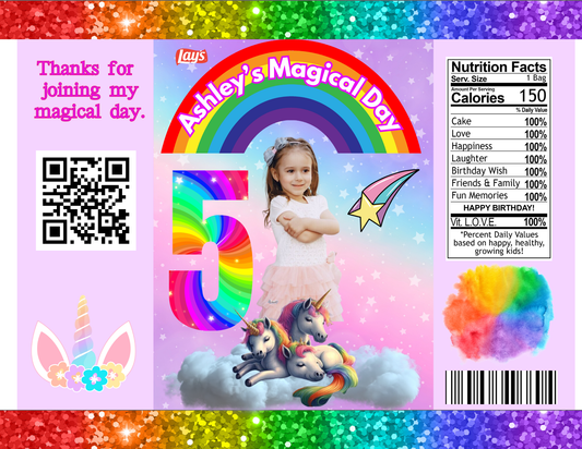 UNICORN PARTY FAVOR CHIP BAG DIGITAL PRODUCT